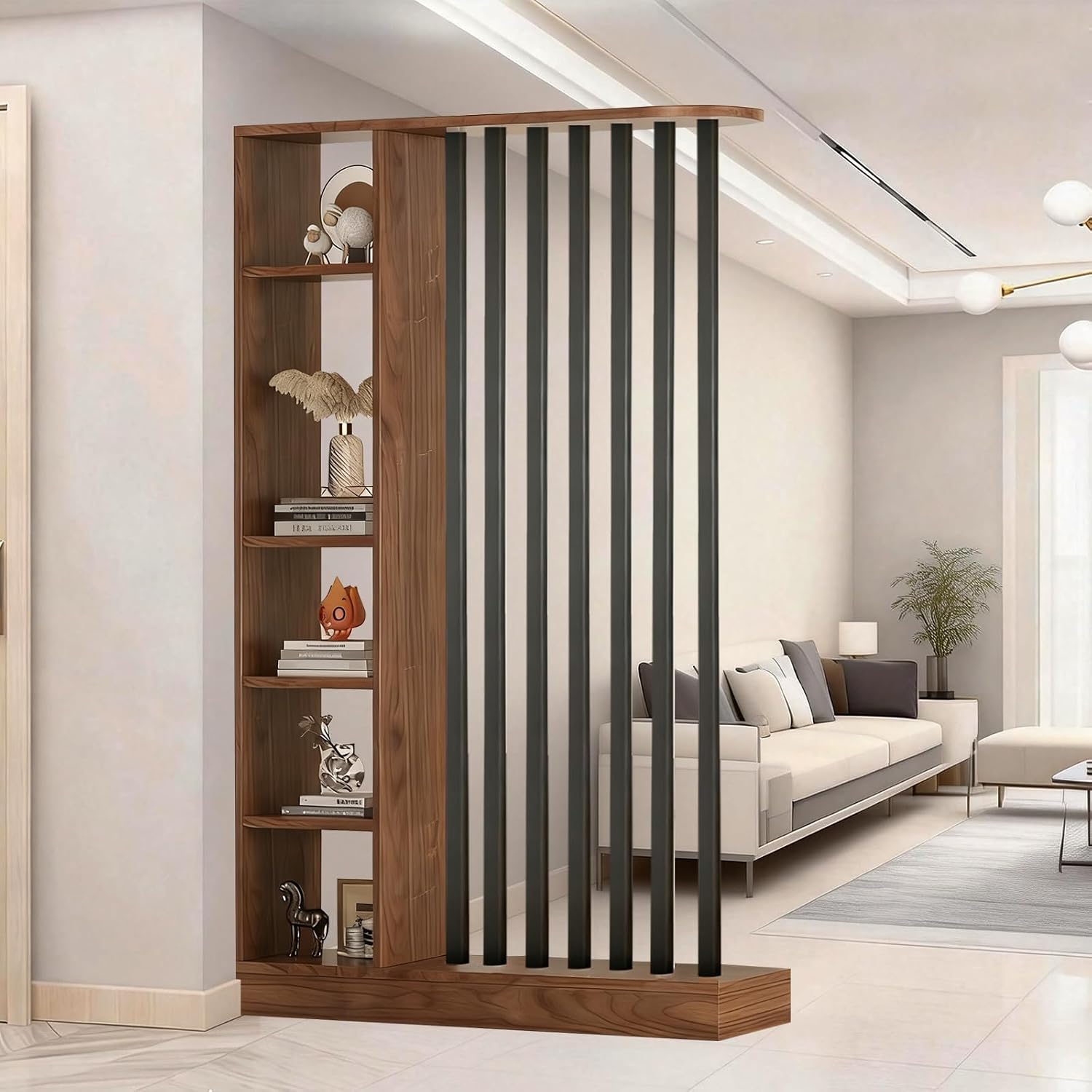 Partition Screen Divider - Yerden Tavana Oda Bölücü, Raflı ve