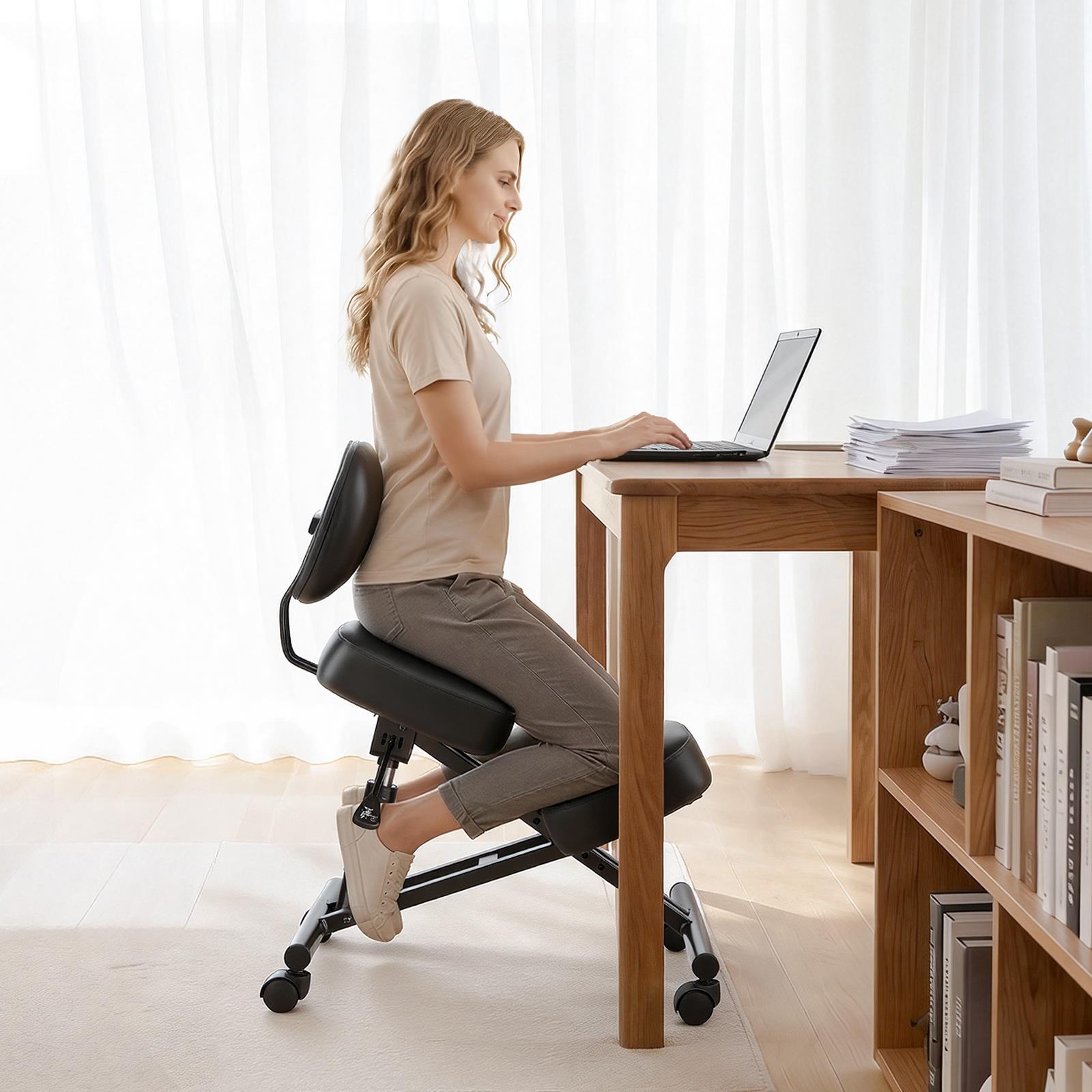 Office Chair - Ergonomik, Ayarlanabilir Yükseklikte, Kalın Köpük Dolgulu,