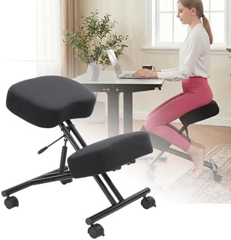 Office Chair - Diz Çökerek Kullanılabilen, Keten Kumaşlı, Ergonomik,