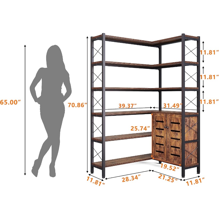 Oturma Odası için 6 Raflı Köşe - Bookshelf incelemesi ve fiyatı