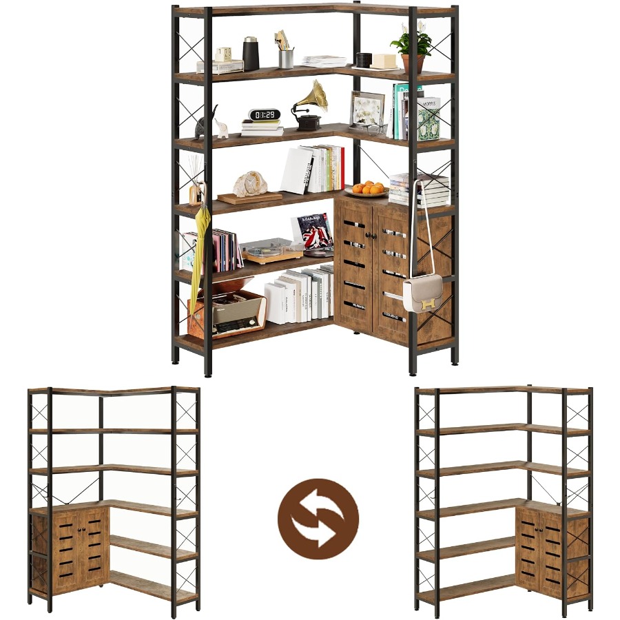 Oturma Odası için 6 Raflı Köşe - Bookshelf incelemesi ve fiyatı