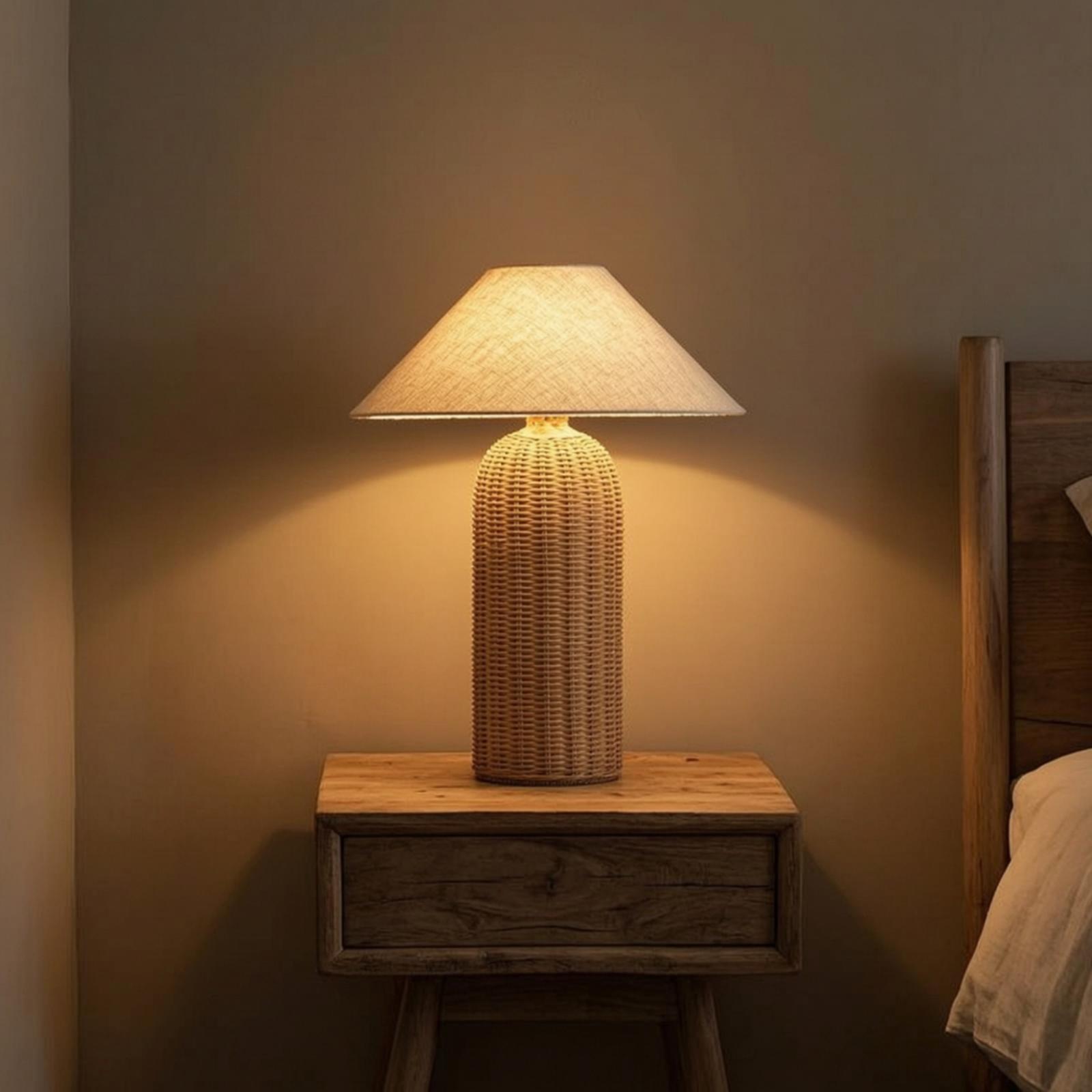 Yatak Başı Lambası Rattan Taba - Desk Lamp incelemesi ve fiyatı