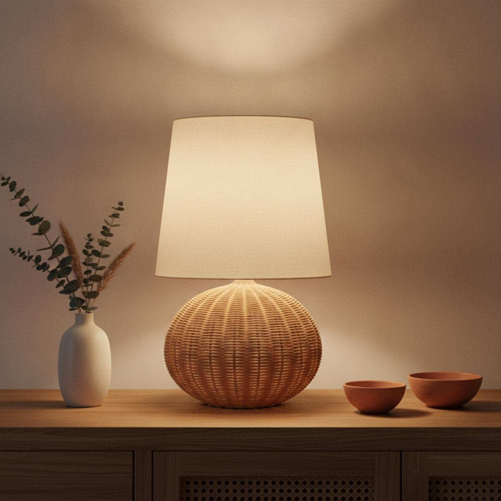 Yatak Başı Lambası Rattan Taba - Desk Lamp incelemesi ve fiyatı