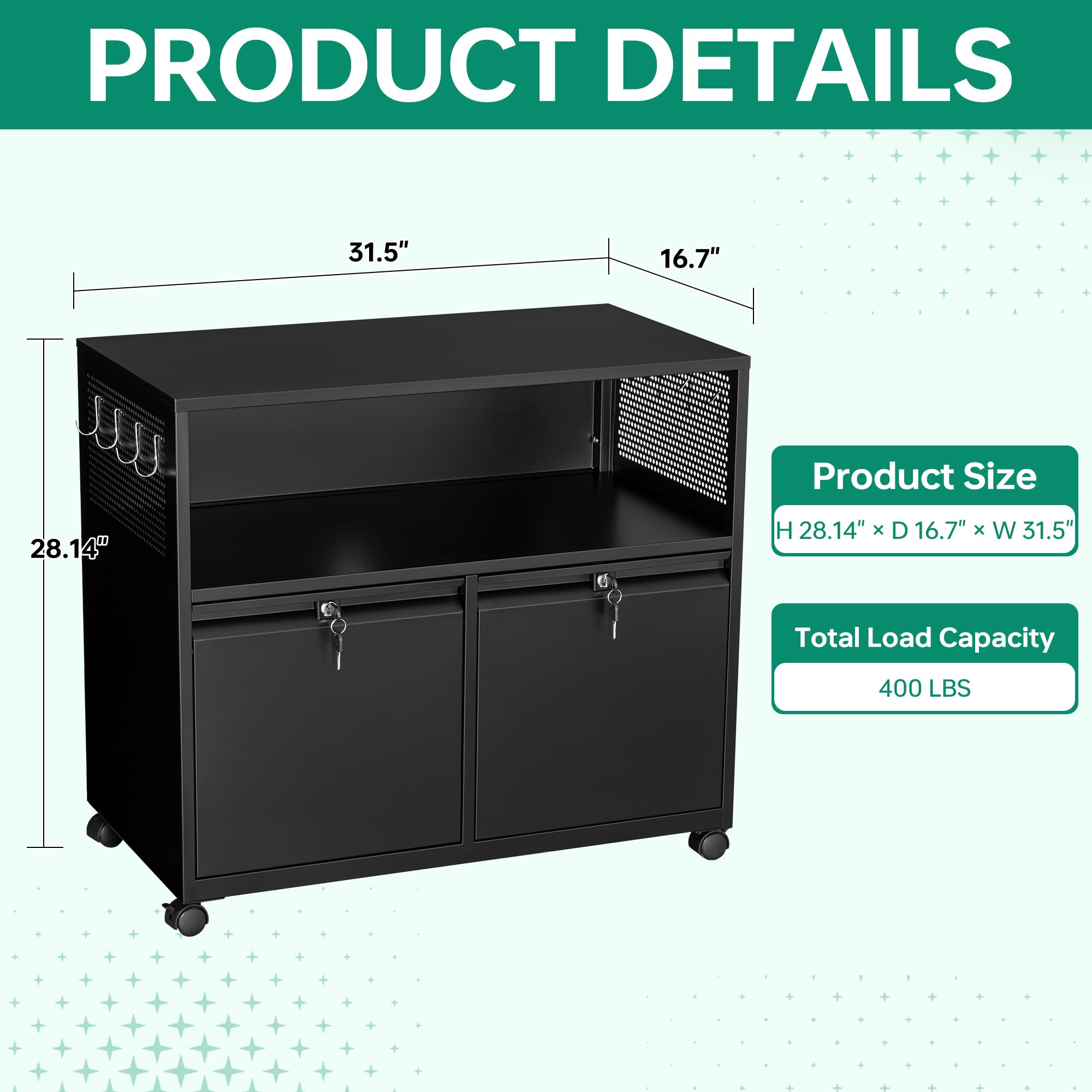 Kilitli, Çift Çekmeceli, Taşın - Printer Stand incelemesi ve fiyatı
